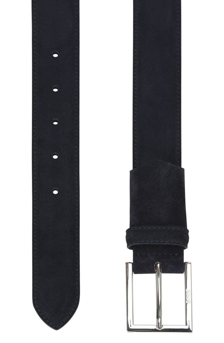 BOSS Dressletic Suede Belt, Alternate, color, Dark Blue