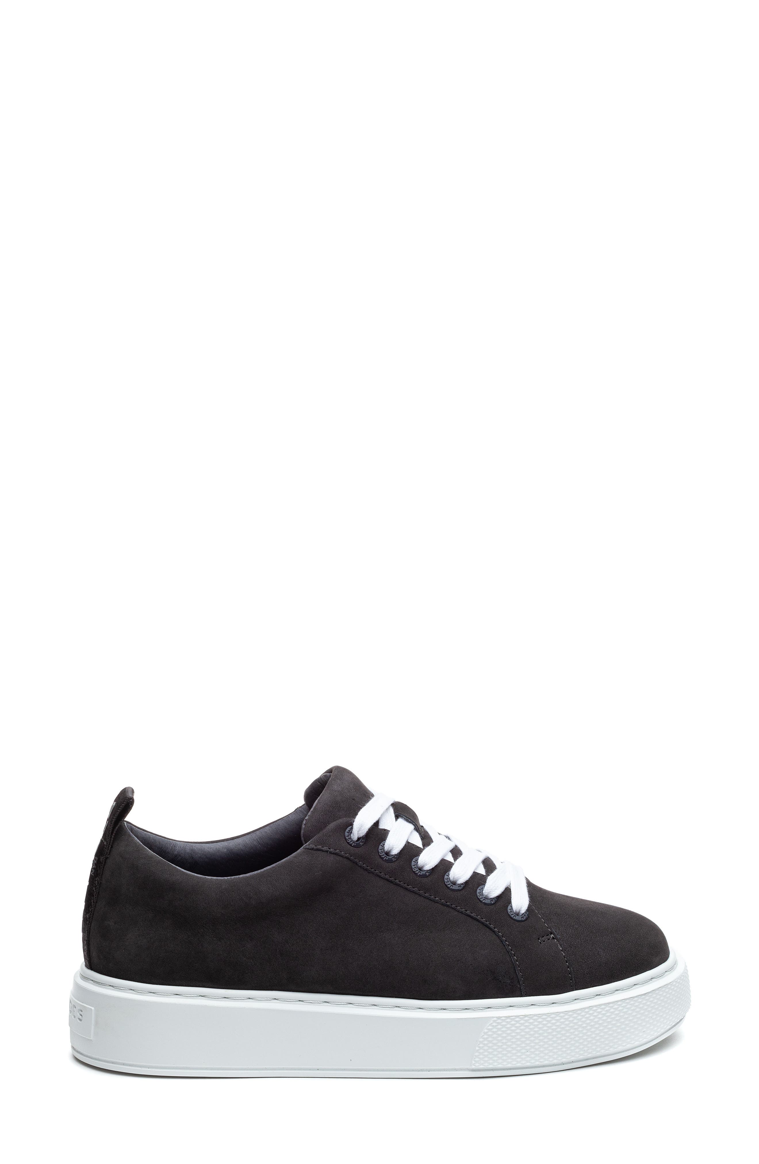 Delilah Platform Sneaker, Alternate, color, DARK GREY NUBUCK LEATHER