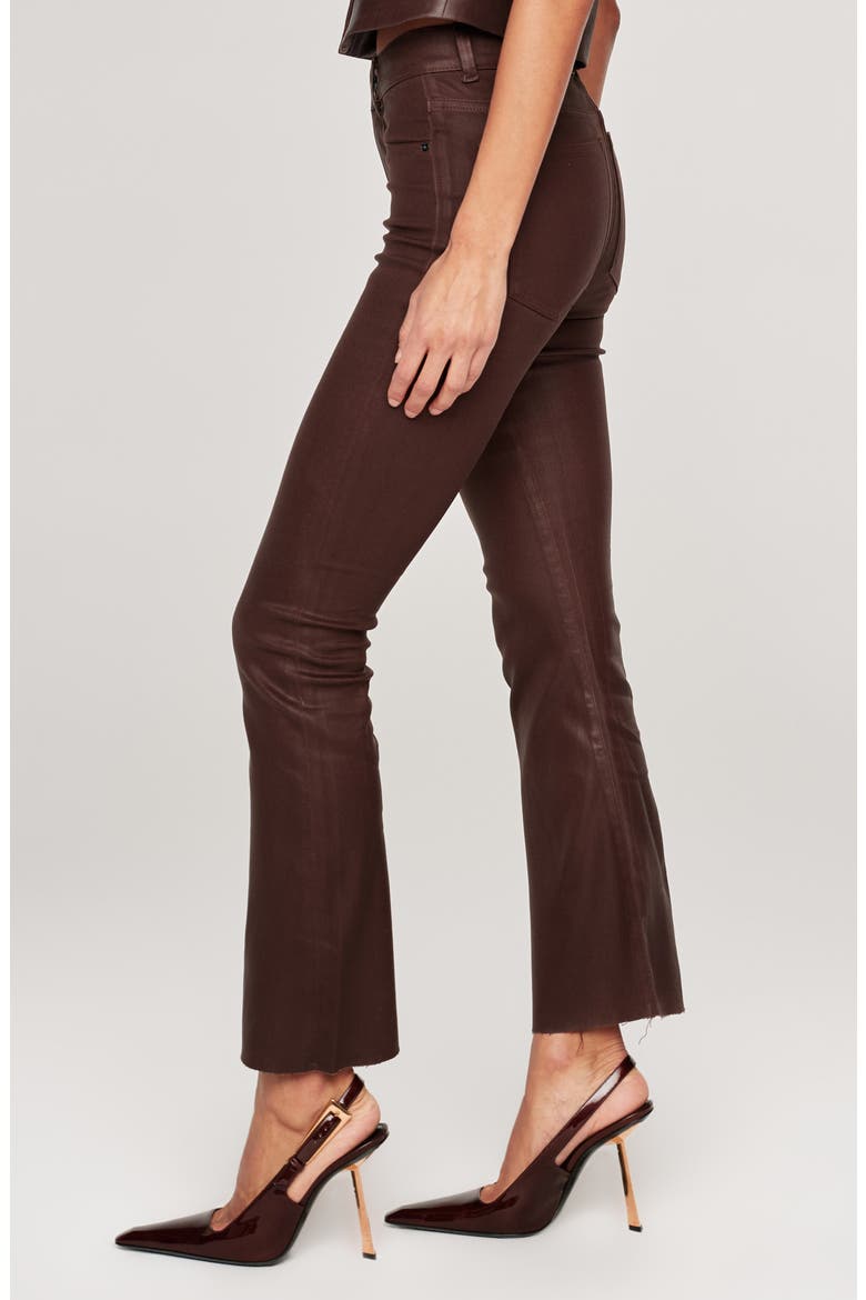 Bridget Bootcut High Rise Instasculpt Coated Crop Jeans, Alternate, color, WALNUT