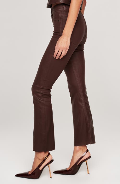 Dl1961 Bridget Bootcut High Rise Instasculpt Coated Crop Jeans In Brown