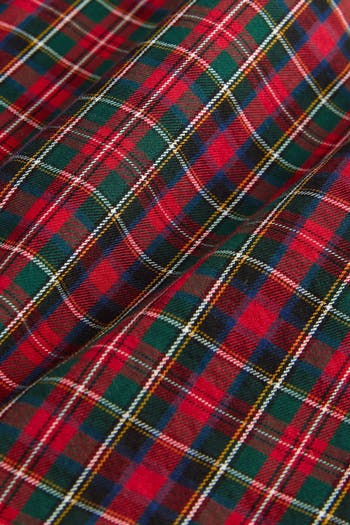 Kids' Plaid Platter Collar Cotton Button-Up Shirt