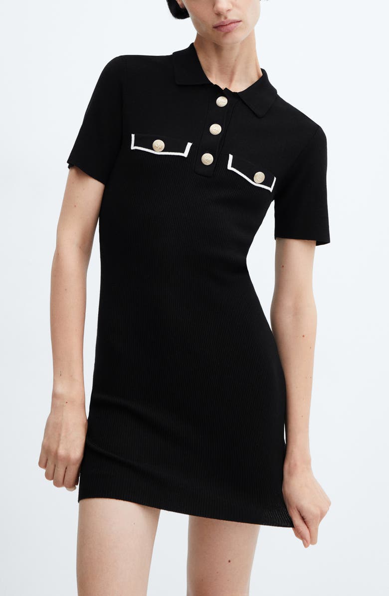 MANGO Polo Knit Minidress, Alternate, color, 