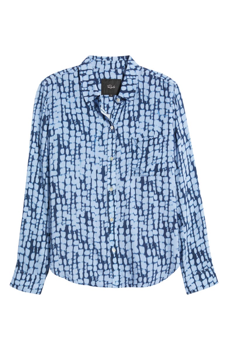 Rails Josephine Ikat Print Button-Up Shirt, Alternate, color, Indigo Shibori