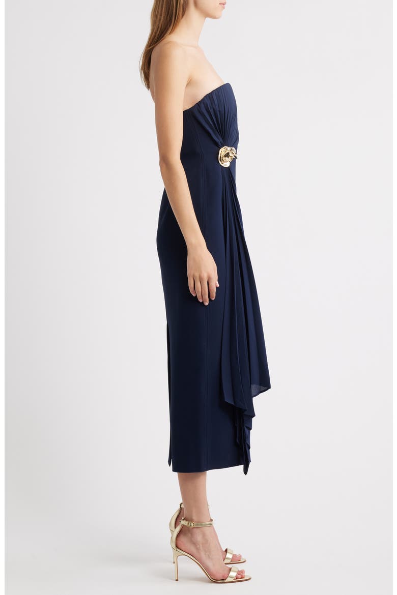 Whitnell Strapless Draped Cocktail Dress, Alternate, color, NAVY