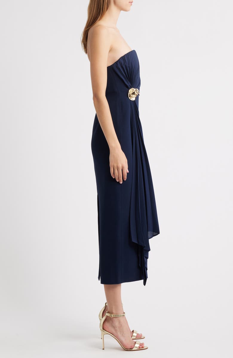 Acler Whitnell Strapless Draped Cocktail Dress, Alternate, color, Navy