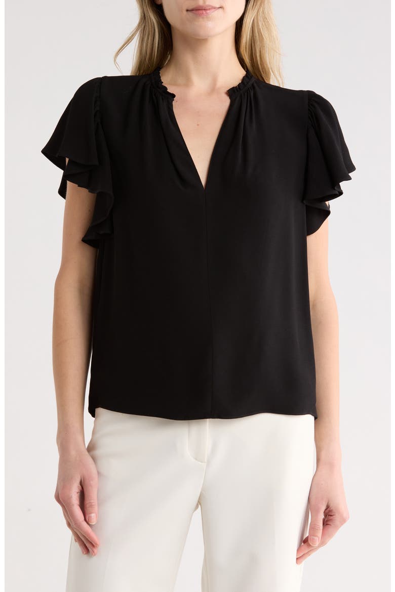 Lilo Flutter Sleeve Top, Main, color, NOIR