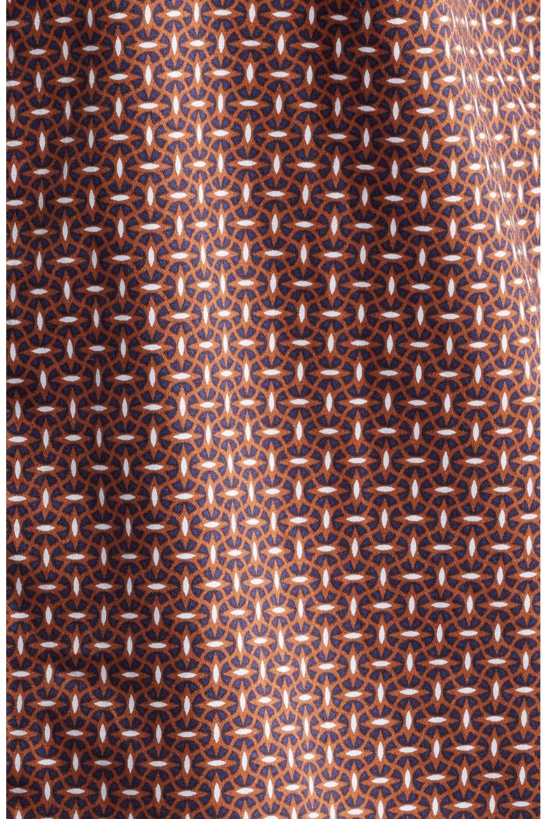 Linked Ovals Print Button-Up Shirt, Alternate, color, RUST/ NAVY