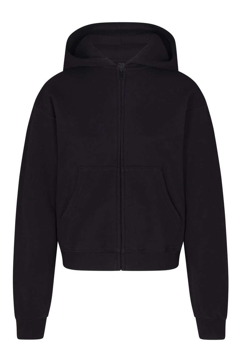 Cotton Fleece Blend Classic Zip-Up Hoodie, Alternate, color, ONYX