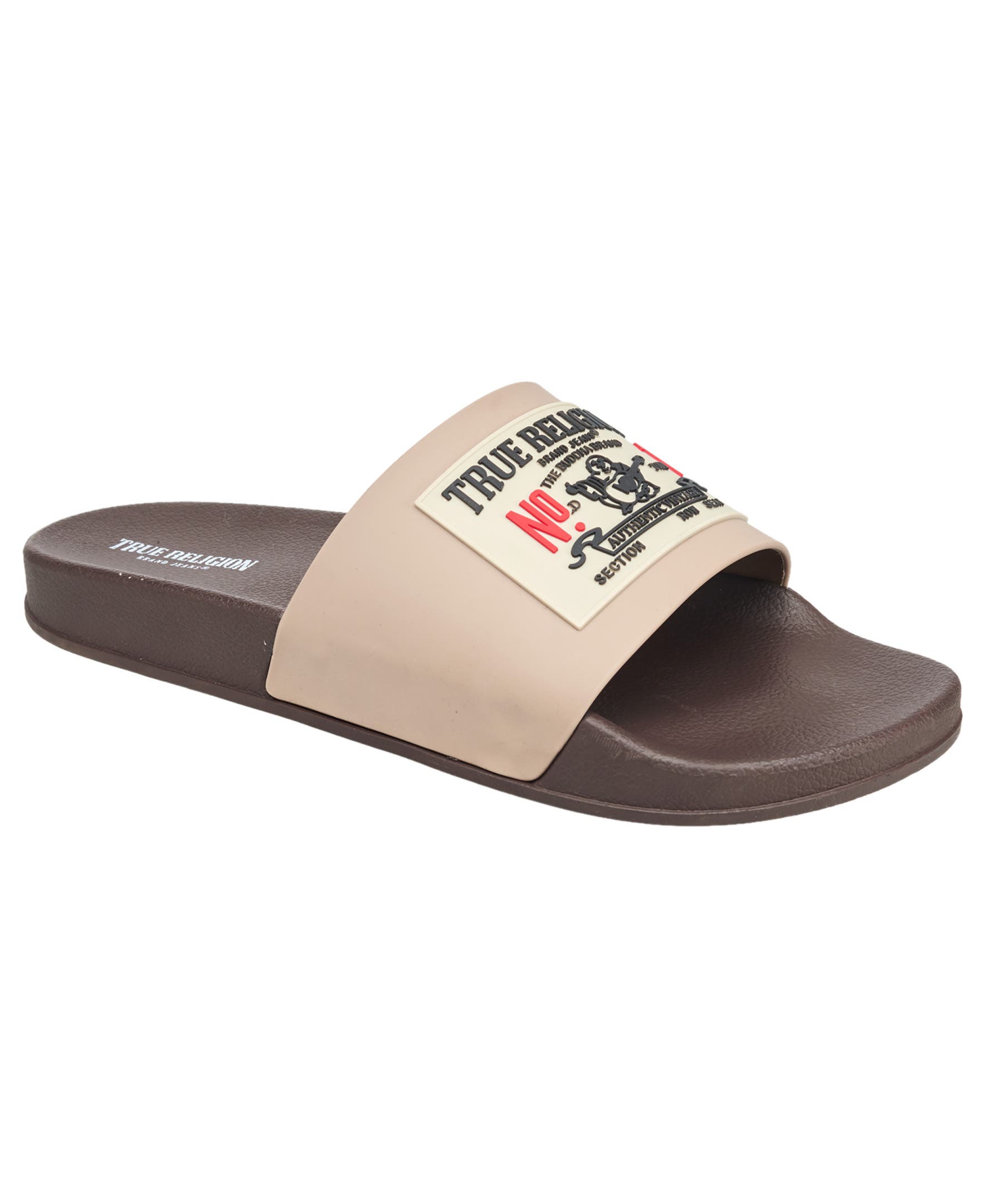 True Religion Kendrick Logo Slide, Main, color, Brown