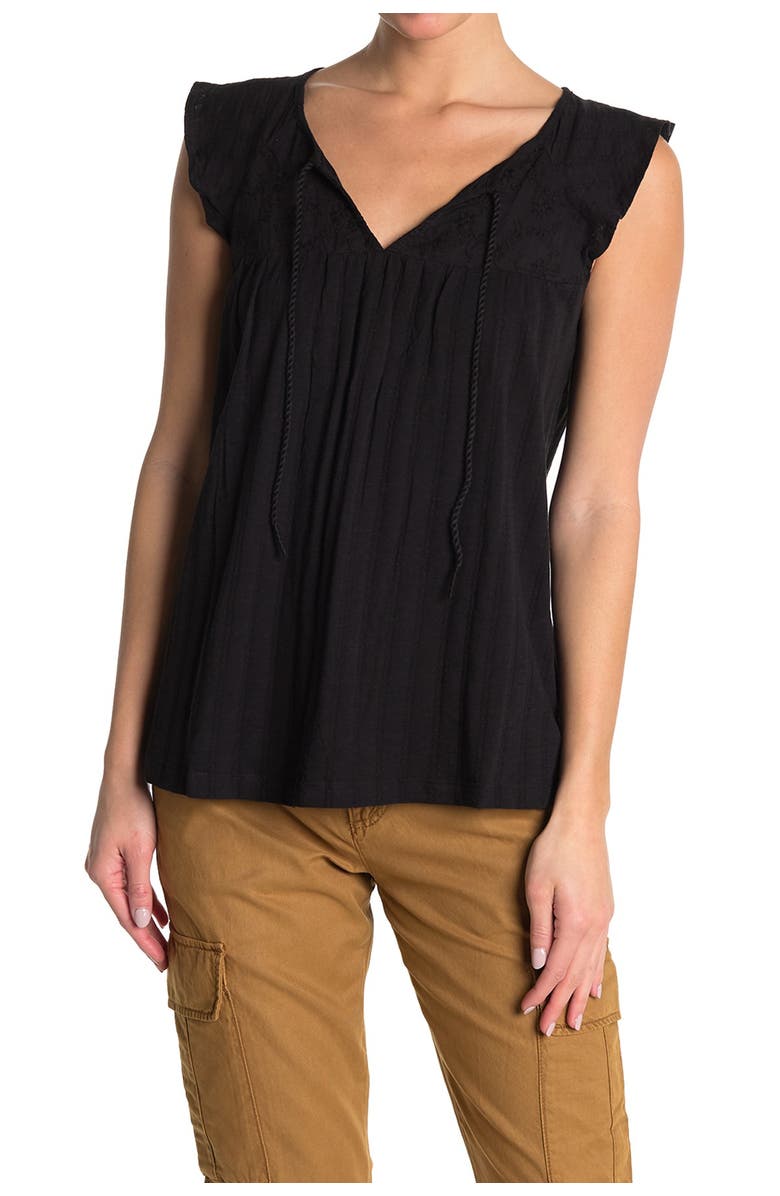 Sanctuary Ava Embroidered Keyhole Top, Main, color, 