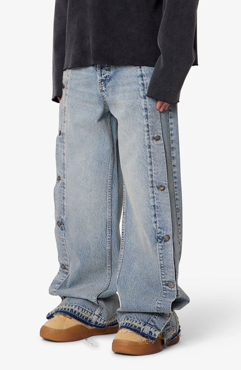 mnml Offset Button Baggy Jeans, Alternate, color,