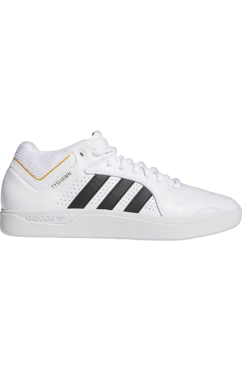 adidas Tyshawn Skateboarding Sneaker, Alternate, color, White/ Black/ Gold
