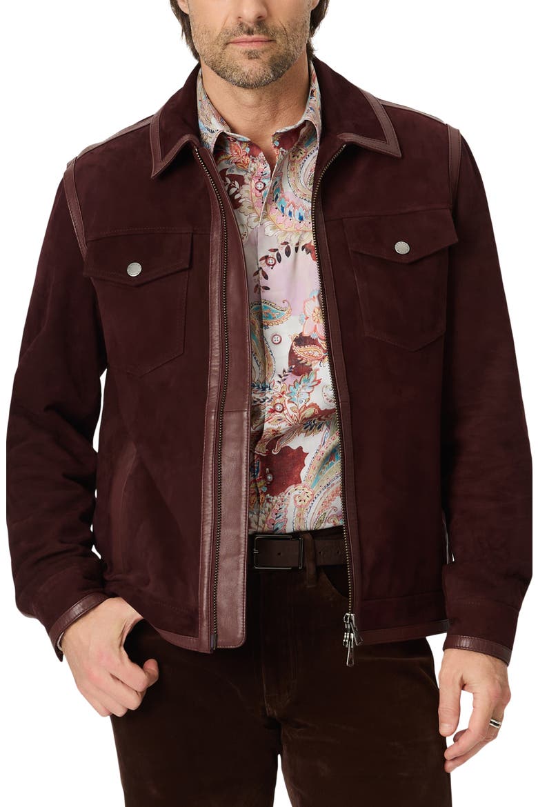 Holmbrook Suede Jacket, Main, color, BURGUNDY