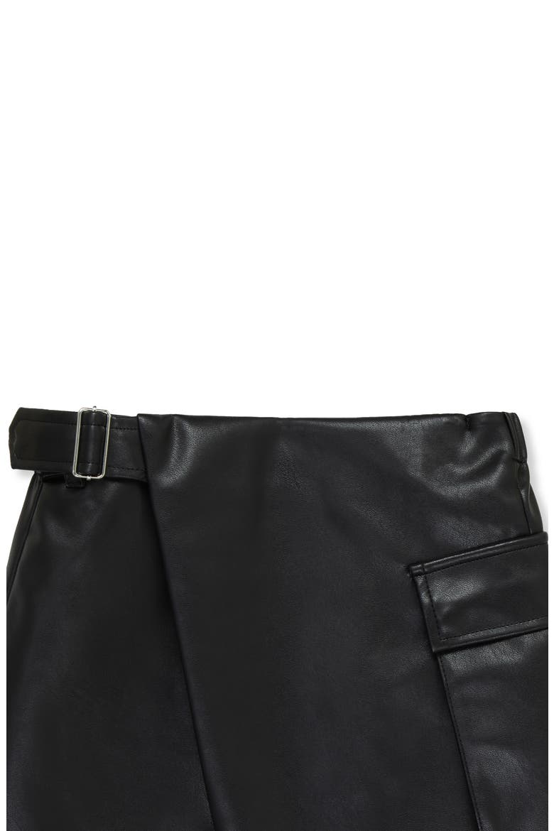 Kids' Colorblock Hoodie & Faux Leather Skort Set, Alternate, color, BLACK