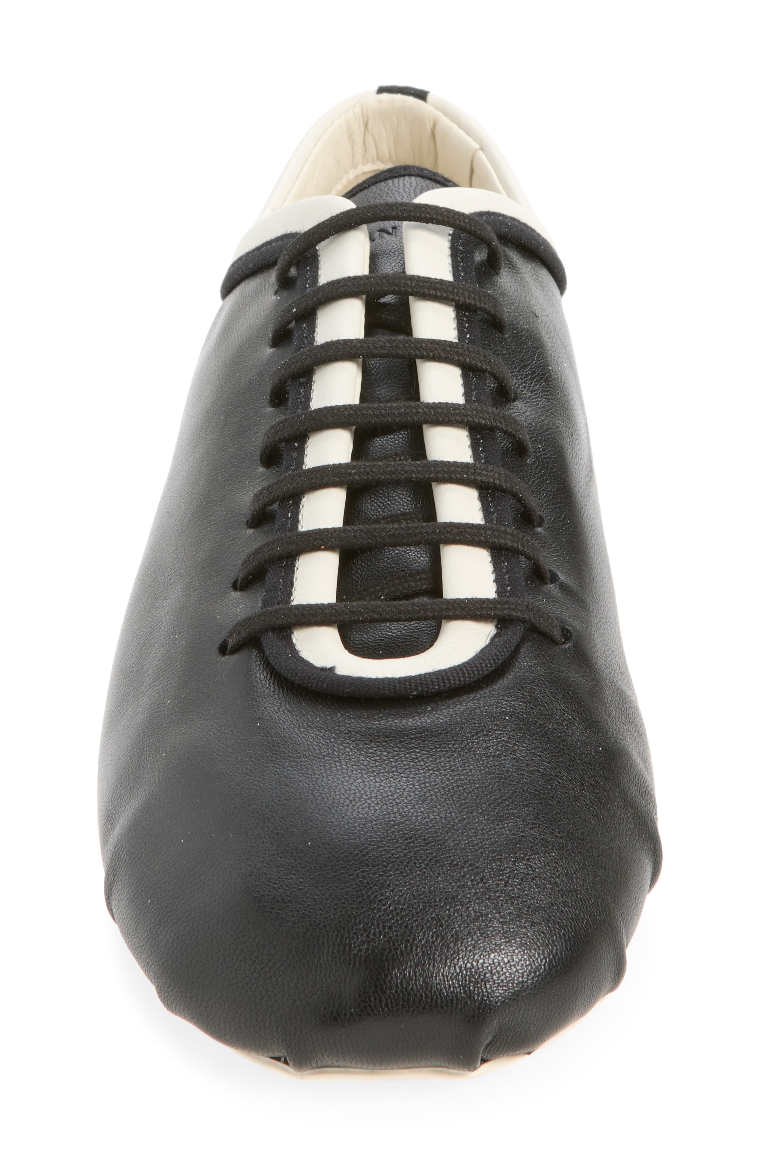 Leather Ballerina Sneaker, Alternate, color, 900 BLACK