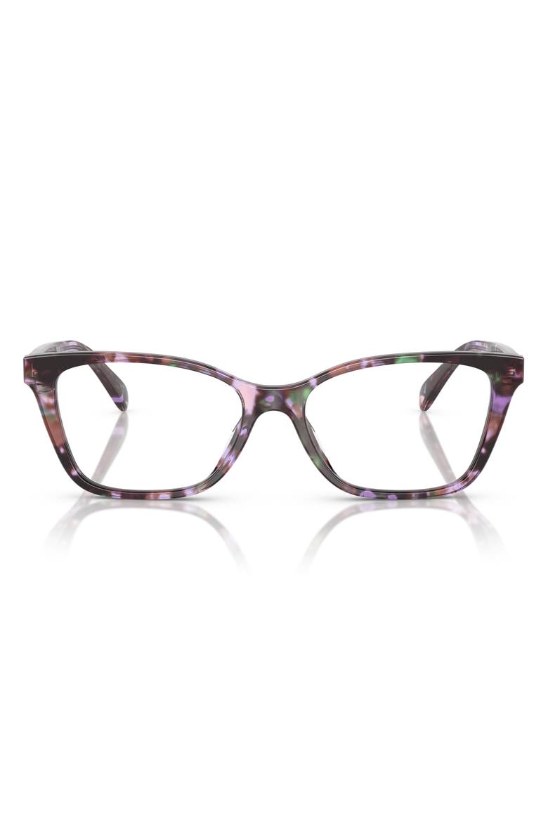 COACH 52mm Cateye Optical Glasses, Main, color, Amethyst Tortoise / Demo Lens