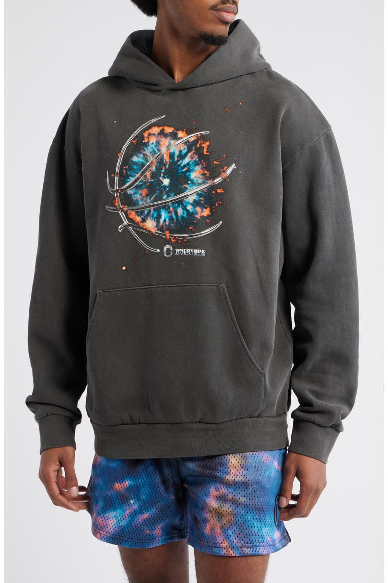 ChromeTeam Graphic Ball Print Hoodie, Main, color, BLACK