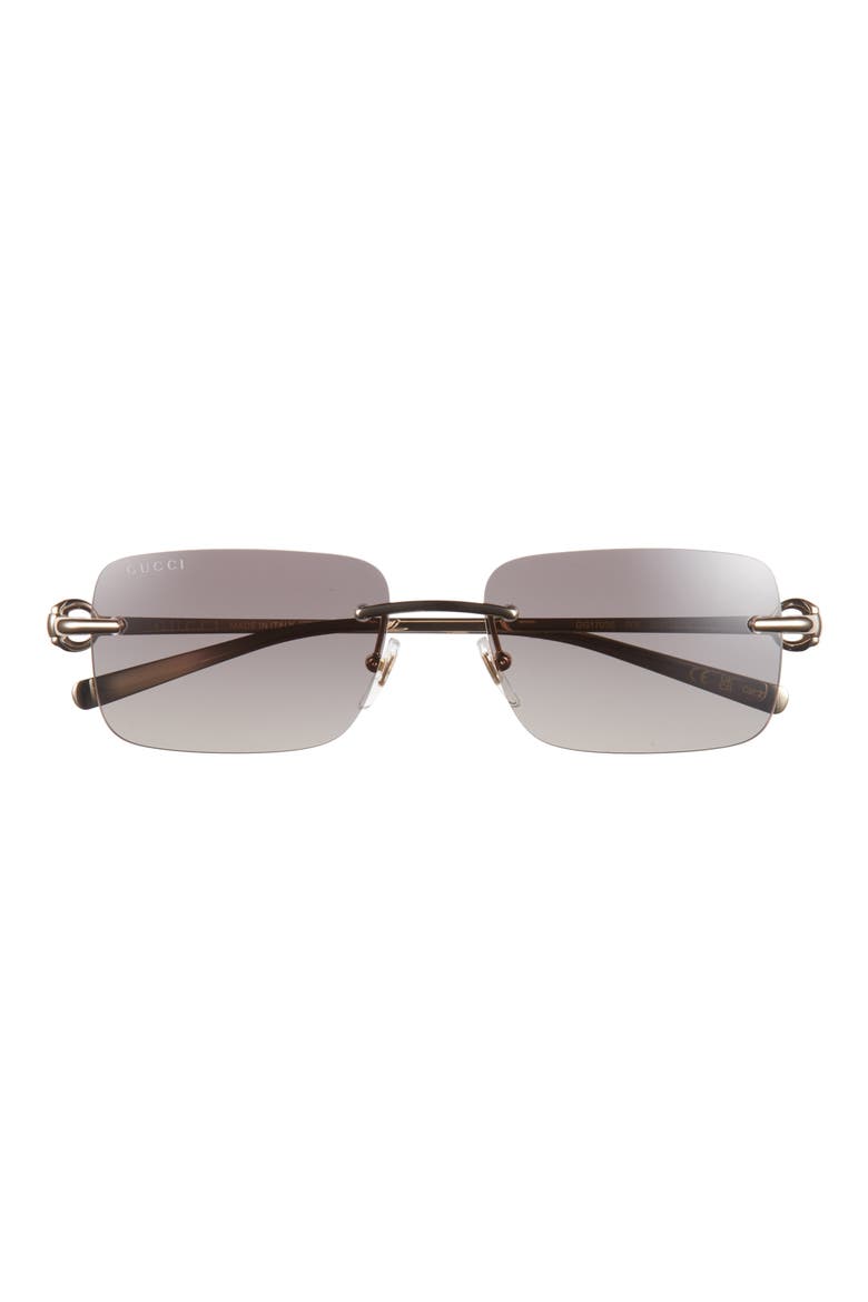 55mm Rimless Rectangular Sunglasses, Main, color, GOLD