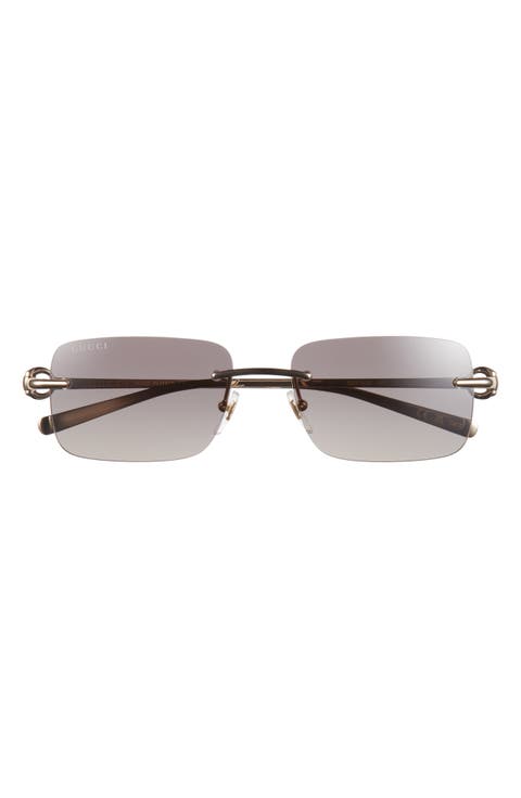 55mm Rimless Rectangular Sunglasses