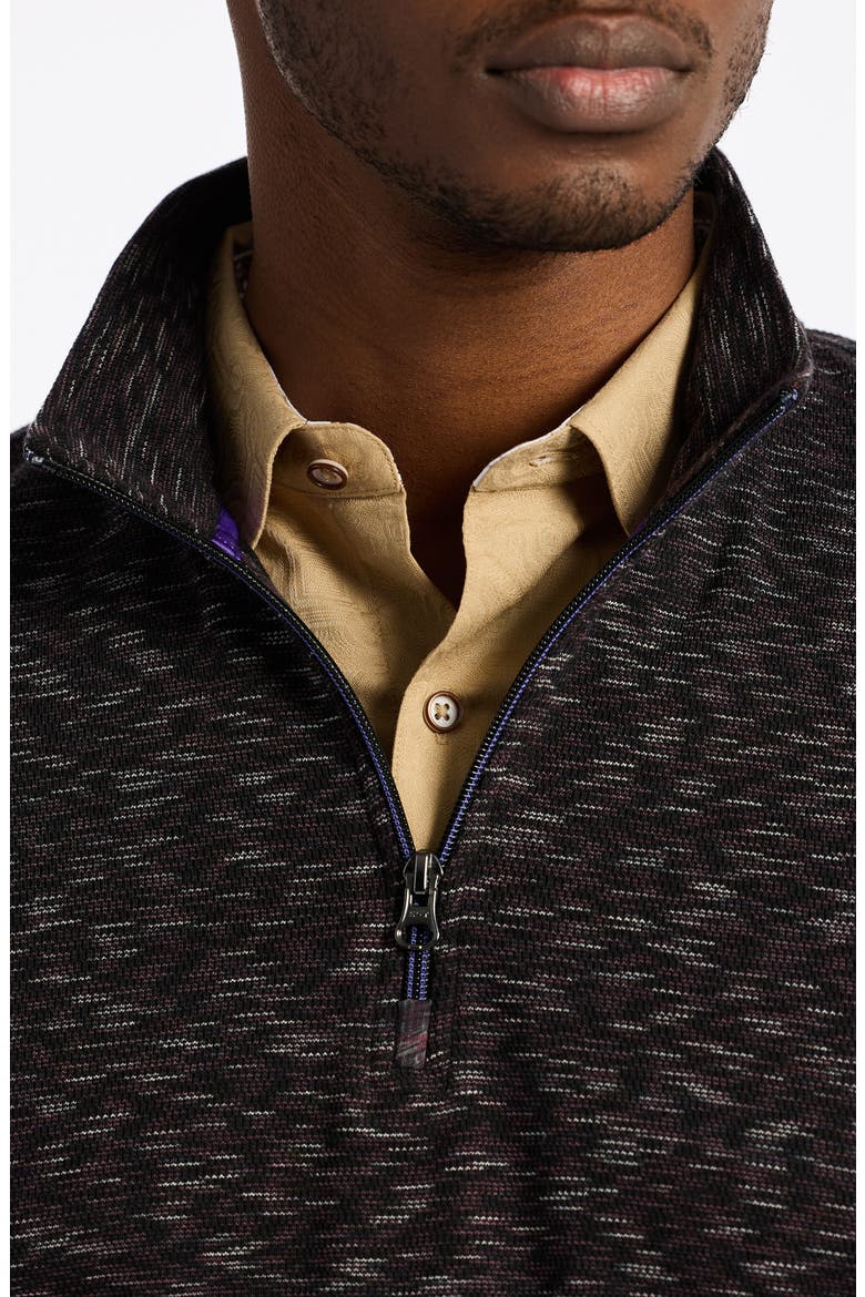 Matson Space Dye Quarter Zip Top, Alternate, color, BLACK