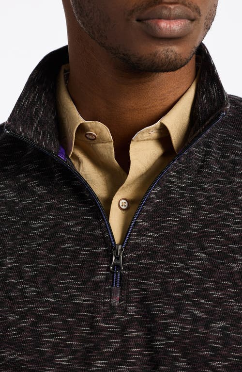 Robert Graham Matson Space Dye Quarter Zip Top In Black