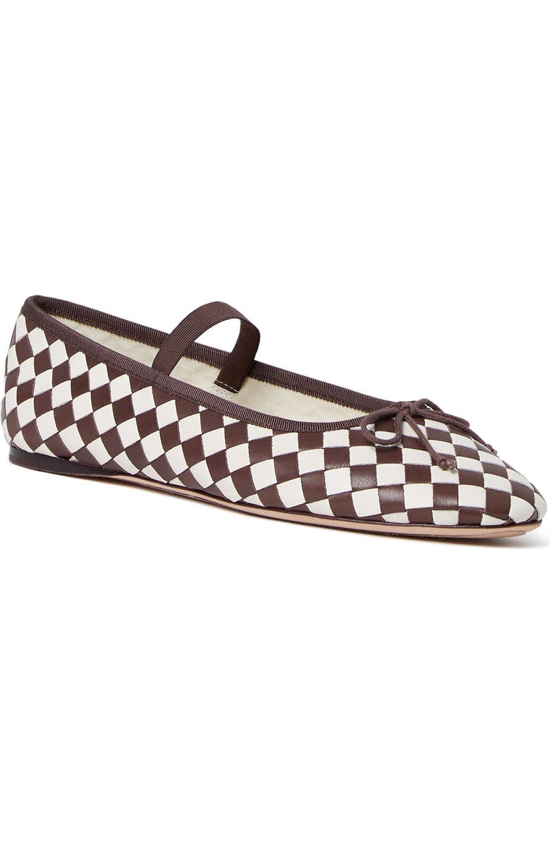 Loeffler Randall Leonie Mary Jane Ballet Flat, Main, color, Chocolate/ Cream