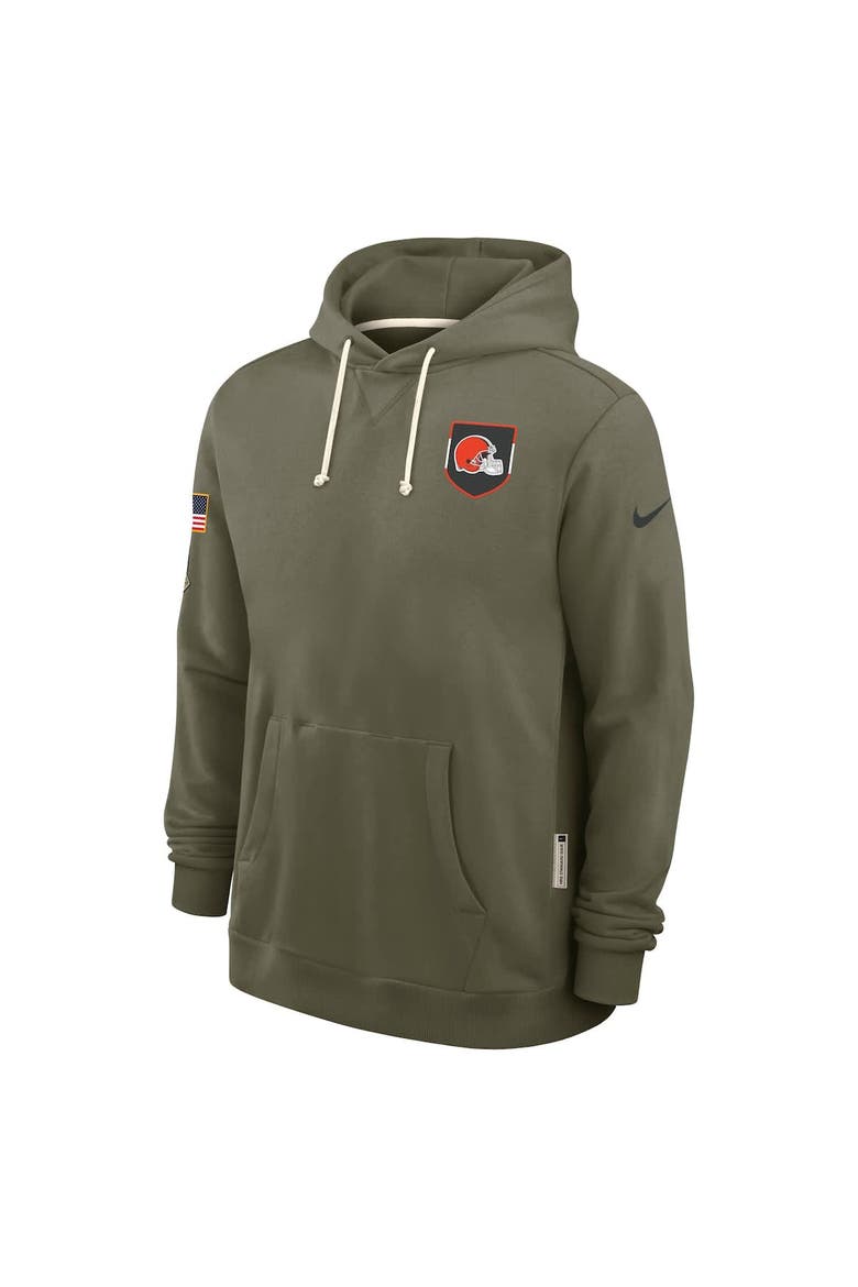 Men's Nike Olive Cleveland Browns 2025 Salute to Service Sideline Standard Issue Dri-FIT Hoodie, Alternate, color, Olive
