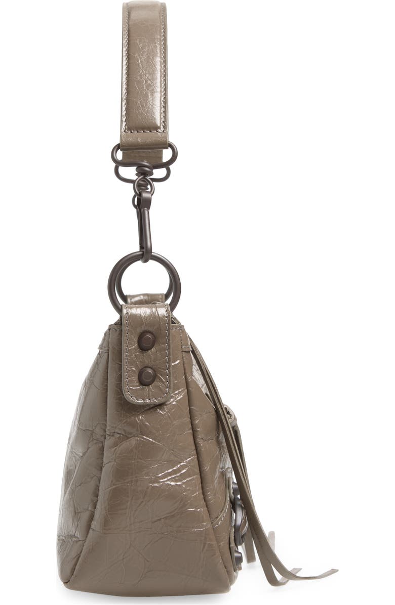Balenciaga Mini Le City Moto Leather Shoulder Bag, Alternate, color, 3258 Army Green