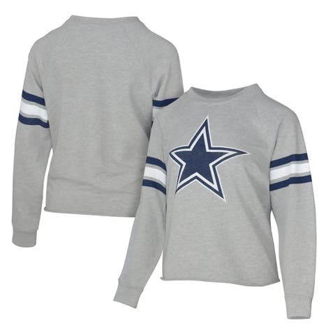 Women's Lauren James Gray Dallas Cowboys Raglan Terry Sweatshirt