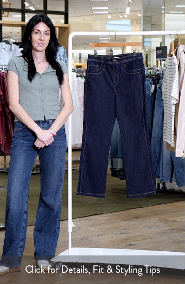 Sallie Fringe Trim Flare Crop Jeans, sales video thumbnail