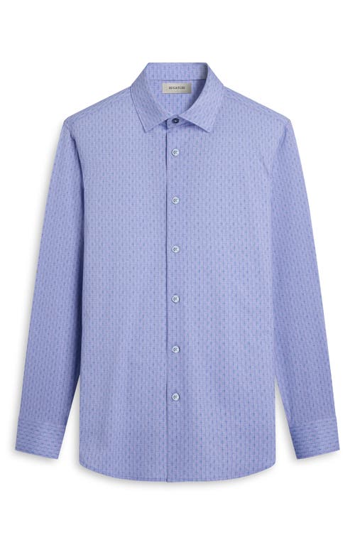 Bugatchi Jules Ooohcotton® Floral Check Print Button-down Shirt In Blue