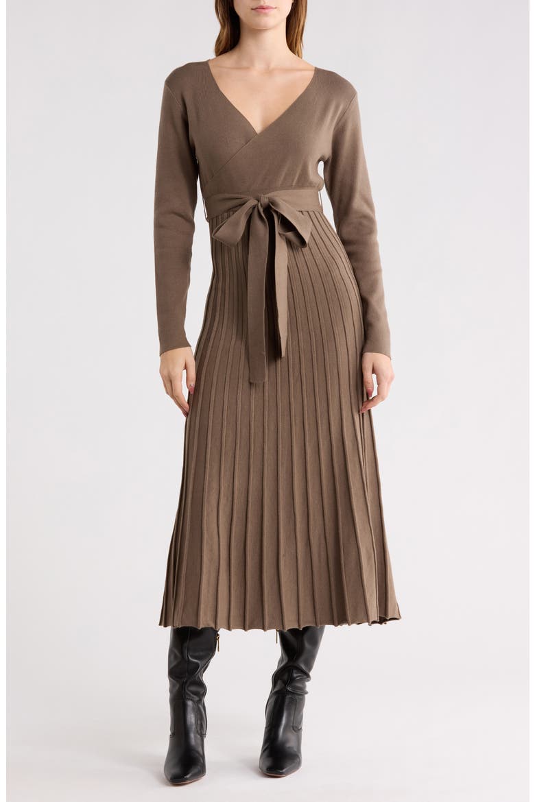 Riley Long Sleeve Sweater Dress, Main, color, OLIVE