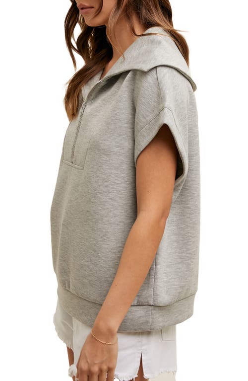 Shop Wishlist Scuba Half Zip Muscle Top In Heather Grey