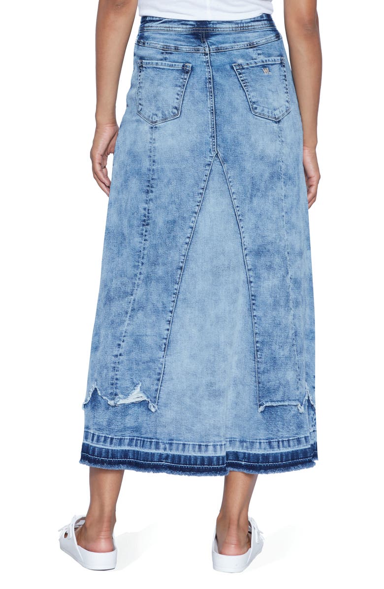 Wash Lab Denim Selma Overlay Acid Wash Denim Skirt, Alternate, color, Spray Blue