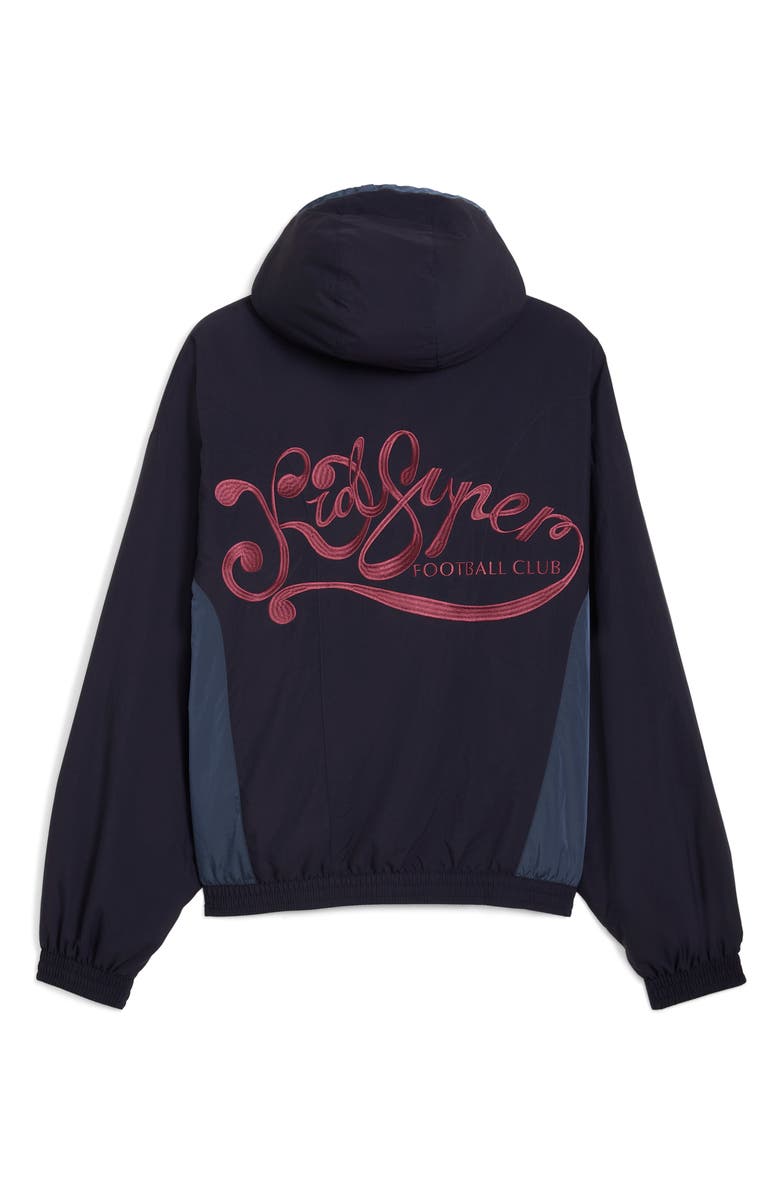 PUMA x KidSuper Hooded Nylon Windbreaker, Alternate, color, New Navy