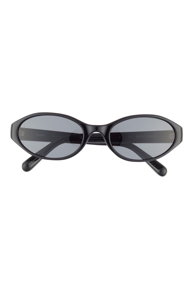 Aura Points 55mm Oval Sunglasses, Alternate, color, BLACK/ SMOKE