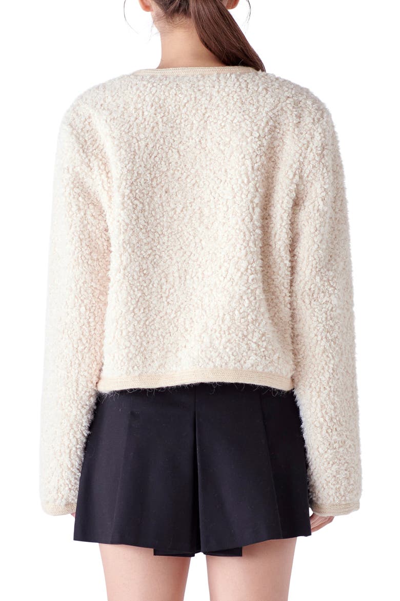 Bouclé Cardigan Jacket, Alternate, color, OFF WHITE