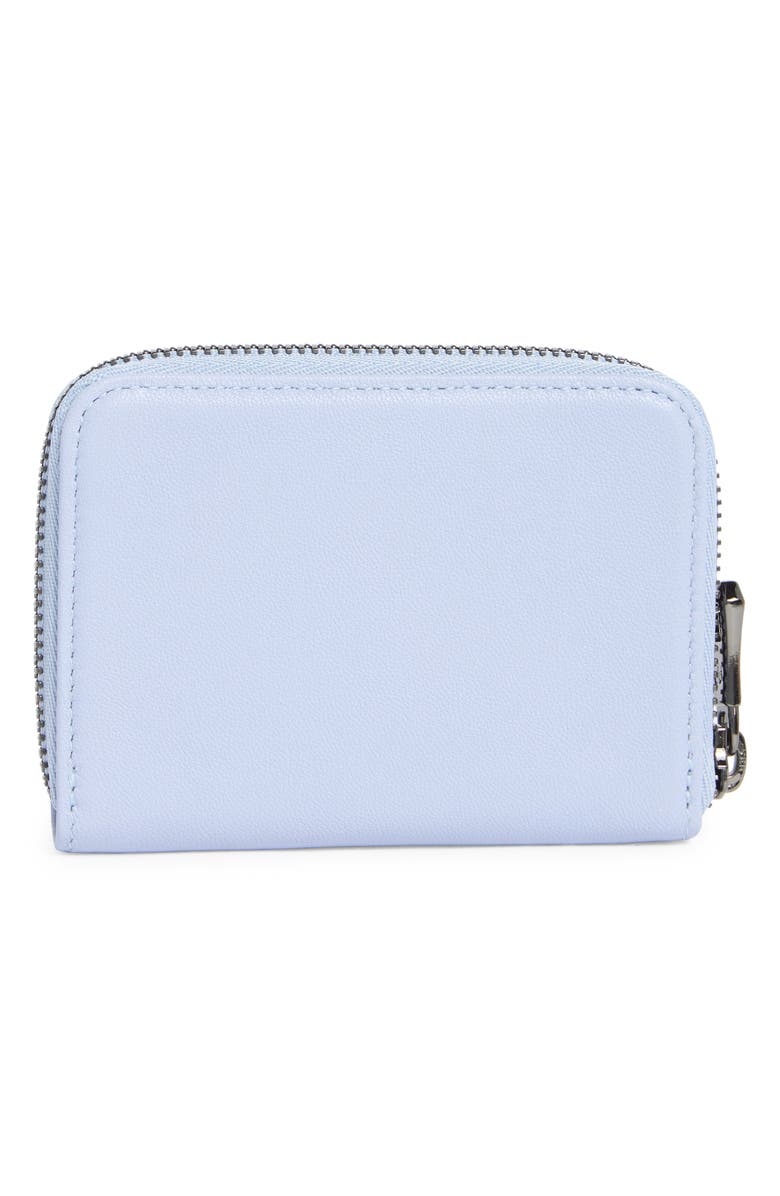 Longchamp Zip-Around Leather Card Case Wallet, Alternate, color, Cloud Blue