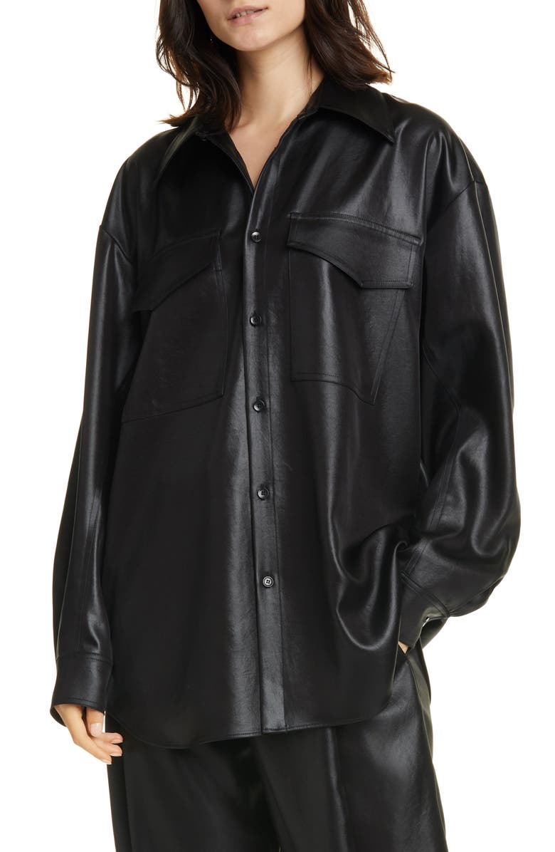 Tibi Celia Origami Sleeve Satin Shirt, Main, color,