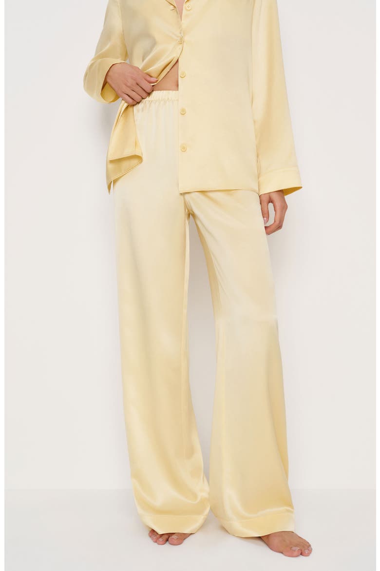 Ella Silk Satin Pajamas, Alternate, color, BLONDE