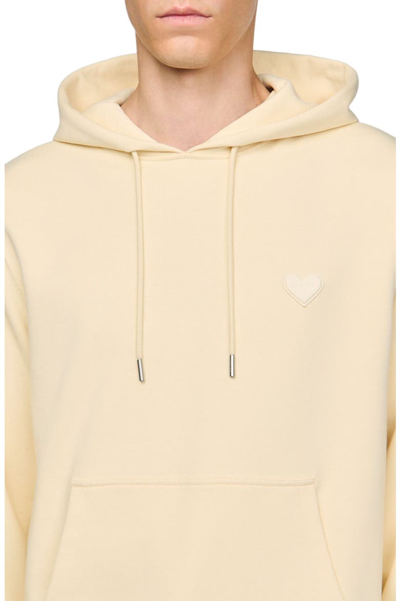 Heart patch hooded sweatshirt, Alternate, color, Butter cream