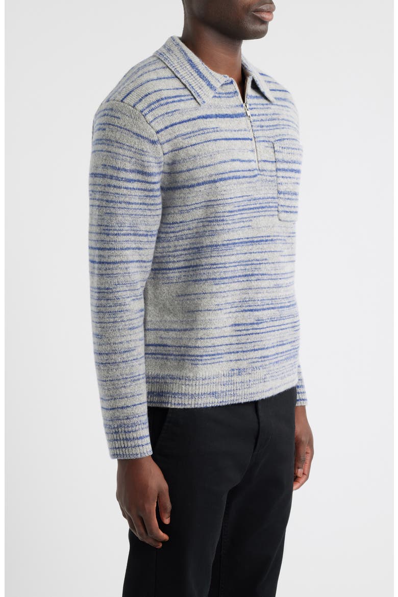 Alpha Space Dye Quarter Zip Polo Sweater, Alternate, color, GREY / BLUE