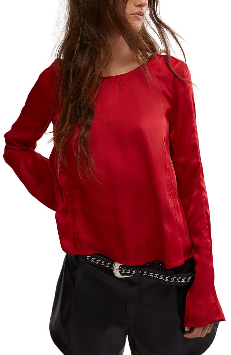 Free People Arabella Satin Tie Back Top, Main, color, 