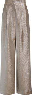 ST. JOHN Pleat Front Lamé Suiting Trousers