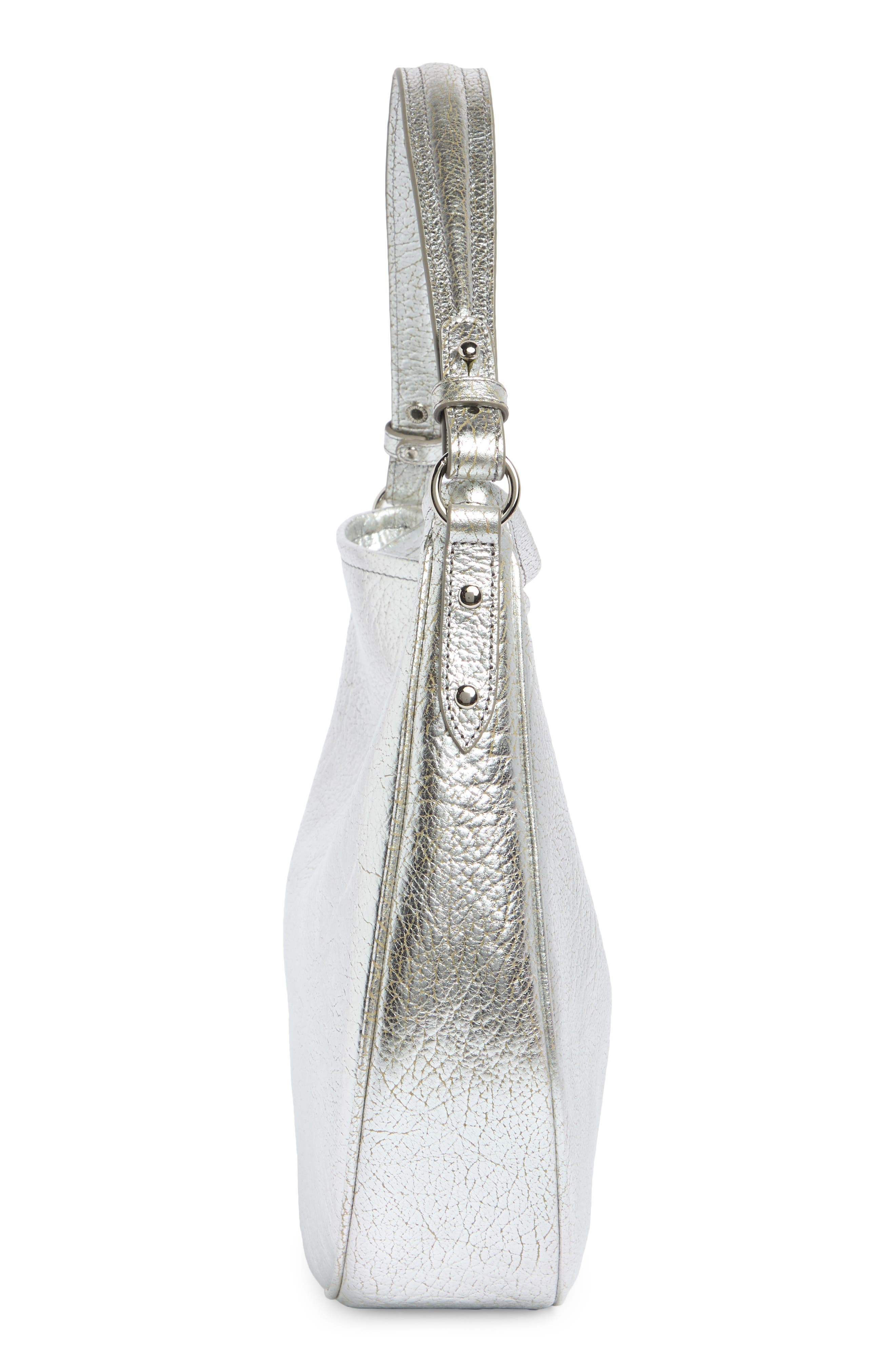 Kathleen Small Metallic Leather Bag, Alternate, color, SILVER DUCHESS