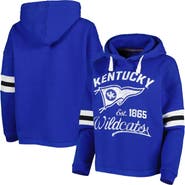 PRESSBOX Women's Pressbox Royal Kentucky Wildcats Super Pennant Pullover Hoodie