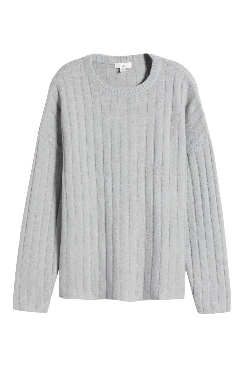 Rib Crewneck Sweater, Alternate, color, GREY ALLOY