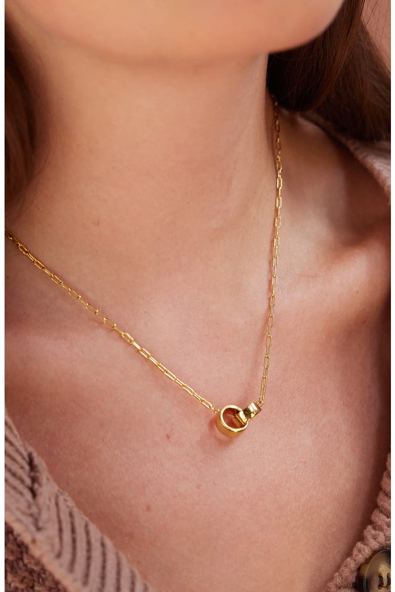 Reese Paper Clip Chain Necklace, Alternate, color, GOLD