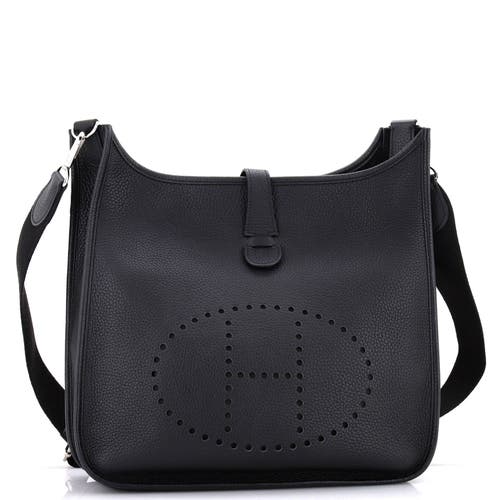Pre-owned Hermes Hermes Evelyne Bag Gen Iii Clemence Gm In Black