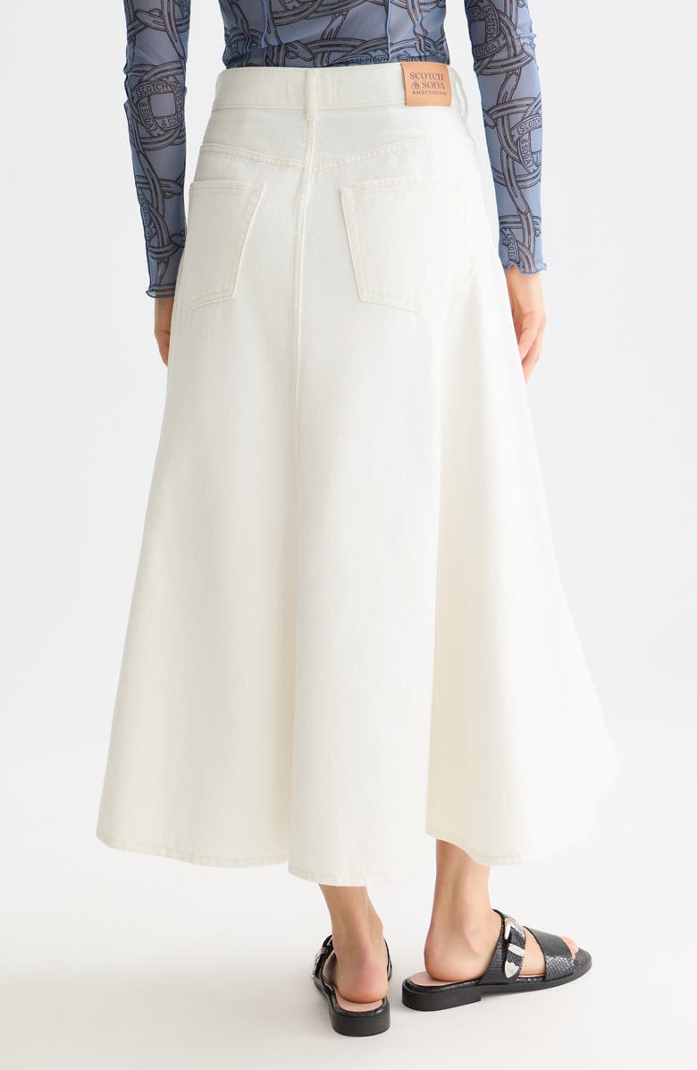 Scotch & Soda Nonstretch Denim Maxi Skirt, Alternate, color, Stardust White